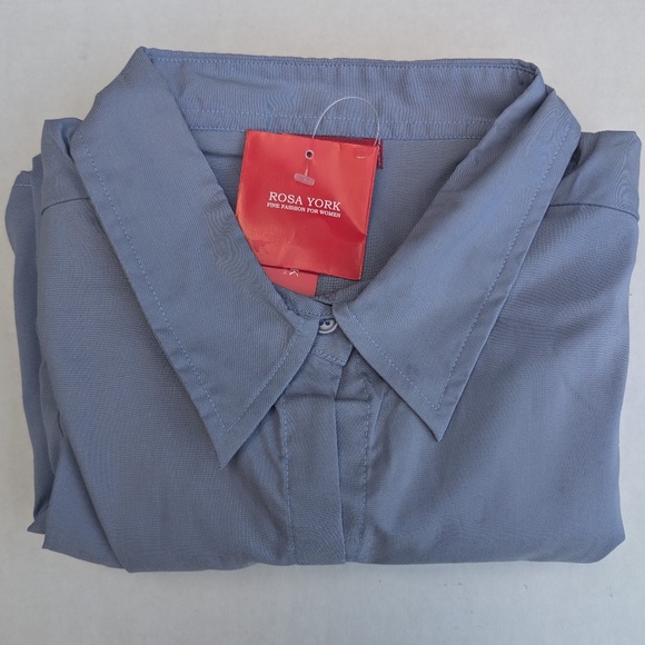 Rosa York Professional Attire Blue Button Down Top - Picture 5 of 7